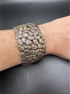 Robert Lee Morris White Bronze Pebbled Cuff